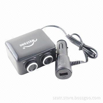 Automotive switch with two socket usb